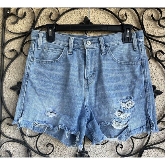 Levi’s Orange Tab Denim Cut Off Shorts - Size 27 - Light Wash Blue - Picture 1 of 8